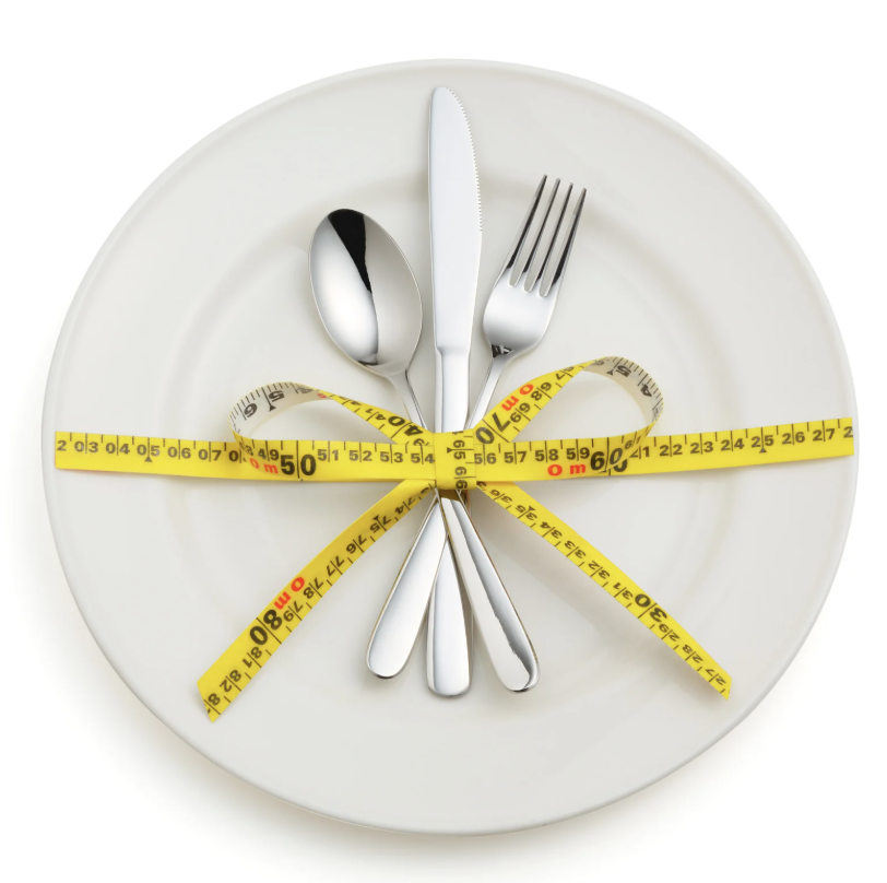 plate tied with a measurement tape